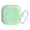 Engraved Flower Protective Skin Cover Fits for Samsung Galaxy Buds4/4Pro Soft Silicone Protector with Keychain Scratch-Resistant