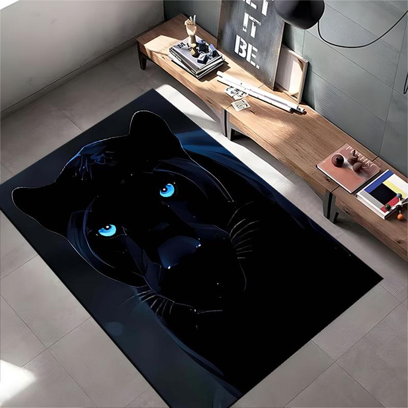 Black Panther with Blue Eyes suitable as a non-slip mat for the living room or bedroom sofa