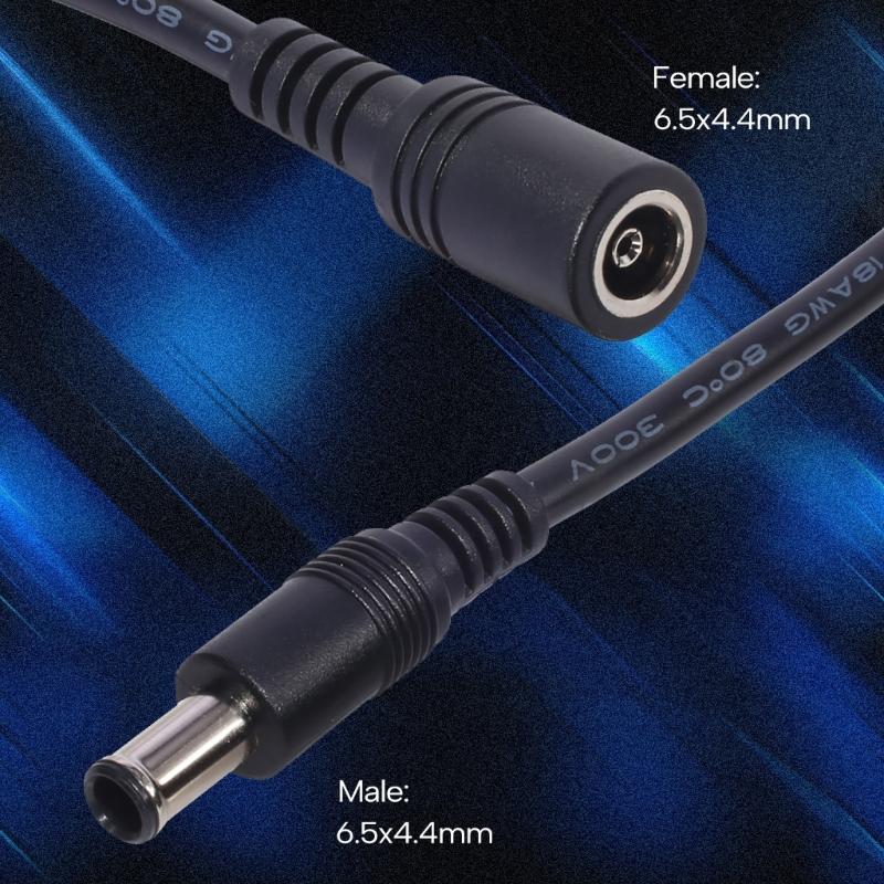 6,5x4,4mm DC-Stecker Stromkabel für Laptop-Adapter-Ladegerät-Leitung beidseitig DC6,5mmx4,4mm Verlängerungskabel