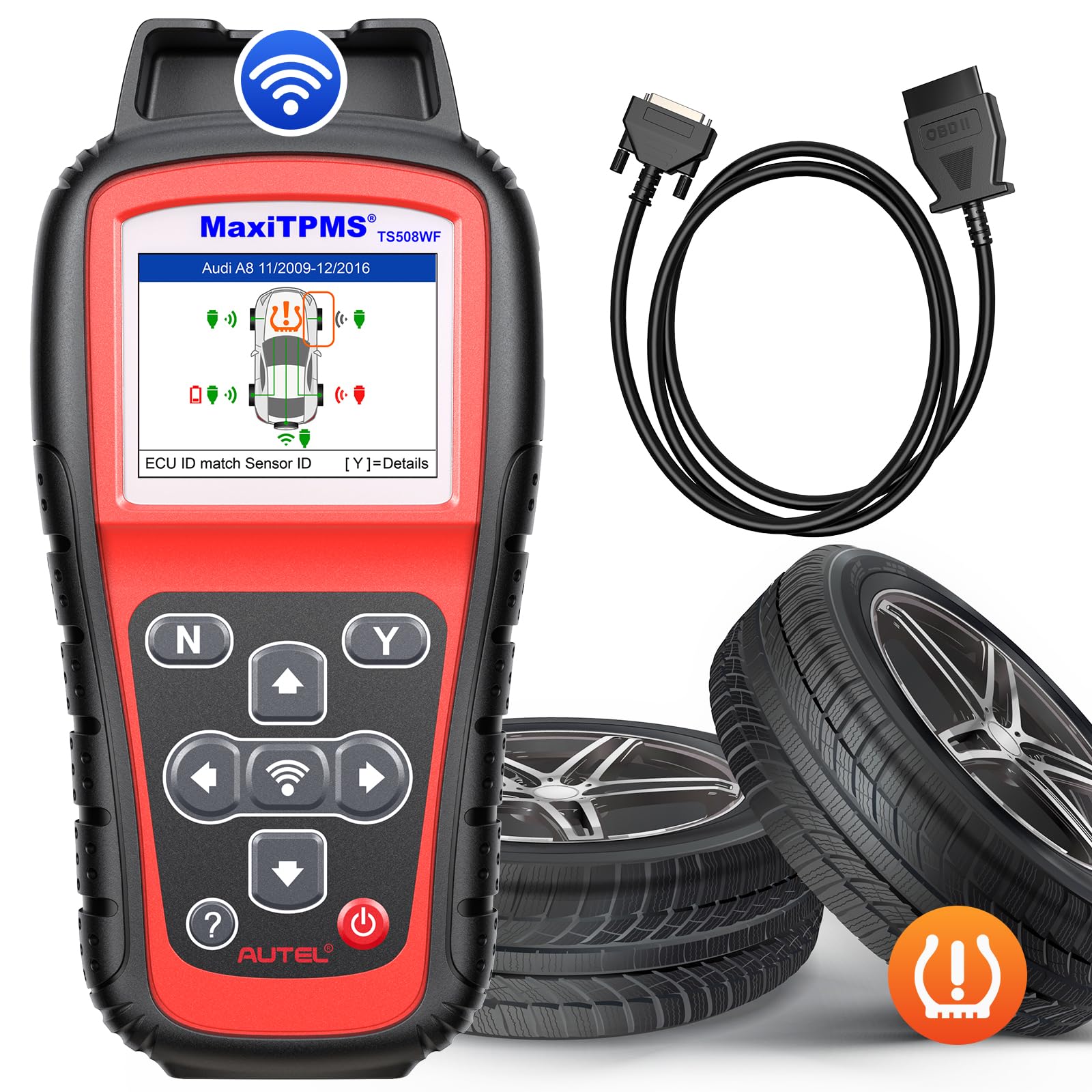 

Autel TS508WF TPMS Діагностичний інструмент OBD2 для програмування датчиків TPMS AUTEL MX, інструмент для сканування TPMS для кодів помилок та скидання TPMS з інструменту, реєстрація,