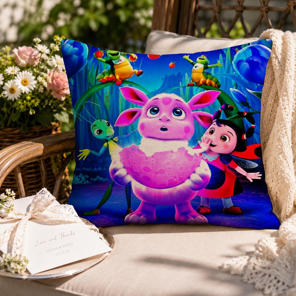 Cartoon Kids Lluntik Cushion Cover Soft Short Cover Washable Sofa Bed Dorm Garden Home Office Chair Decor