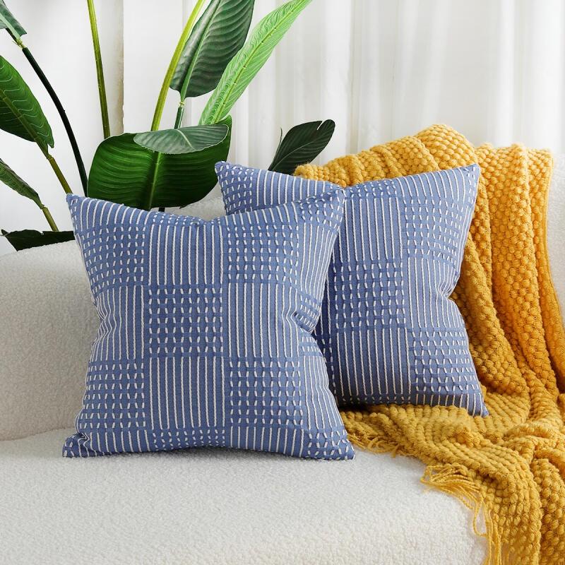 45X45Cm Single Pillowcase Without Core Simple Modern Geometric Pattern Cotton Thread Woven Jacquard Pillowcase Single Pillowcase Without Core