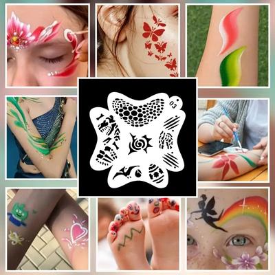 Face Stencils Body Paint Template Spray Painting Diy Template For Kids Birthday Party Reusable Painting Templates