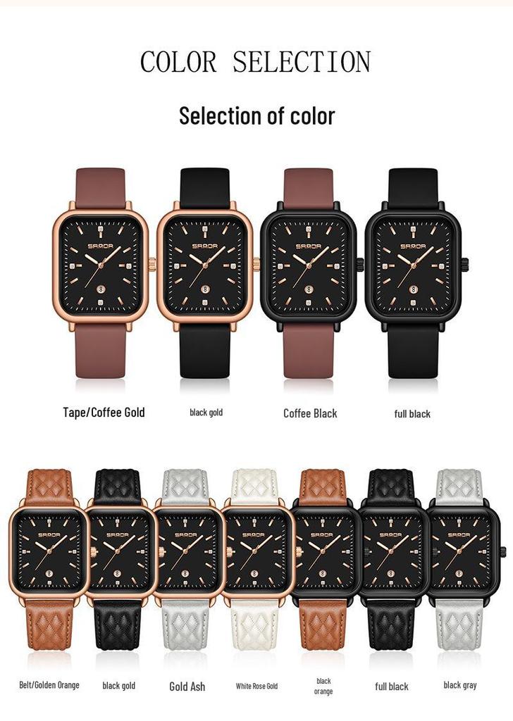 Sanda TikTok Bestseller: Unisex Leather Strap Quartz Watch with Simple Calendar, Waterproof Design.
