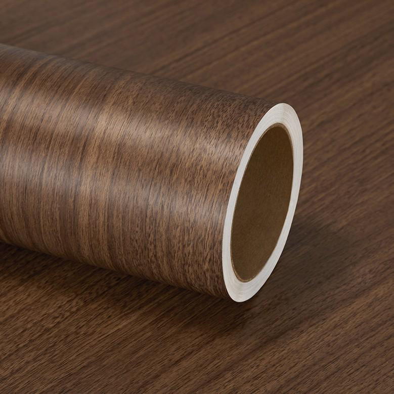 PVC Walnut Wood Grain Self-Adhesive Decorative Film - Waterproof & Moisture-Proof Wallpaper for Hotel Renovation