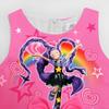 94256 Kids Girls Lily Lovebraids Printed Bow Sleeveless Casual Dress