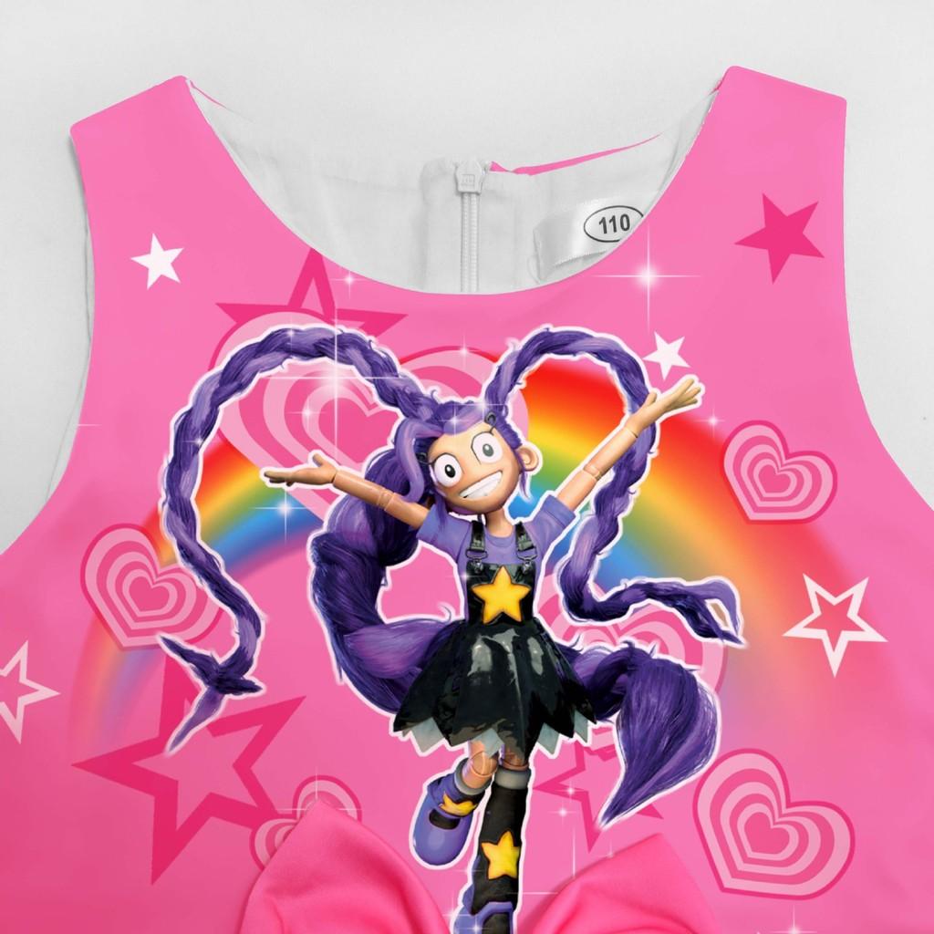 94256 Kids Girls Lily Lovebraids Printed Bow Sleeveless Casual Dress