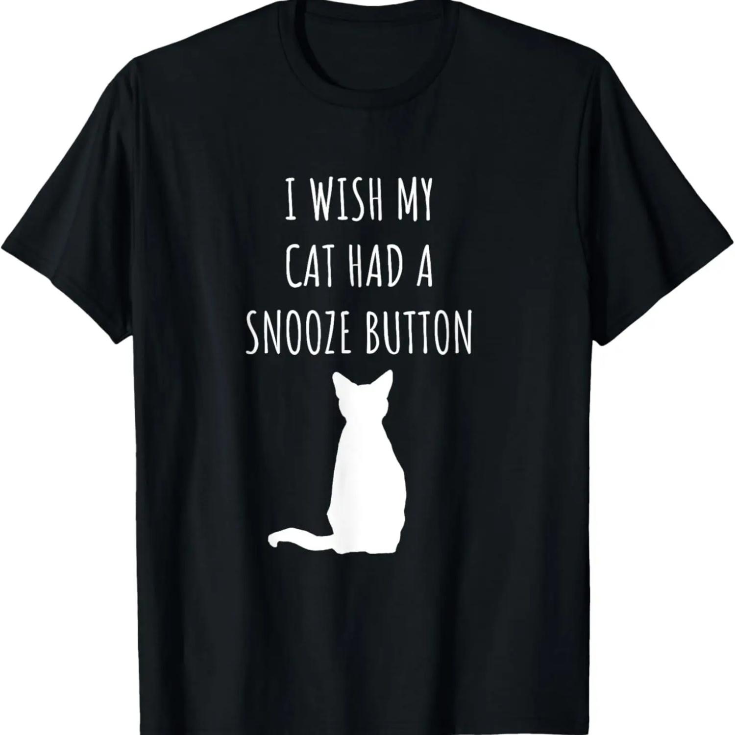

I wish my cat had a snooze button - funny cat t-shirt XXXXXL чёрный