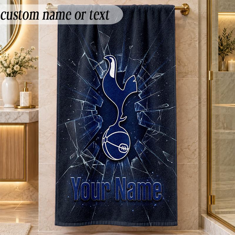 Beach TowelTottenham Hotspur FC Custom Name Text Personalized Soft Towel for Beach Pool Indoor Home Decor Gift