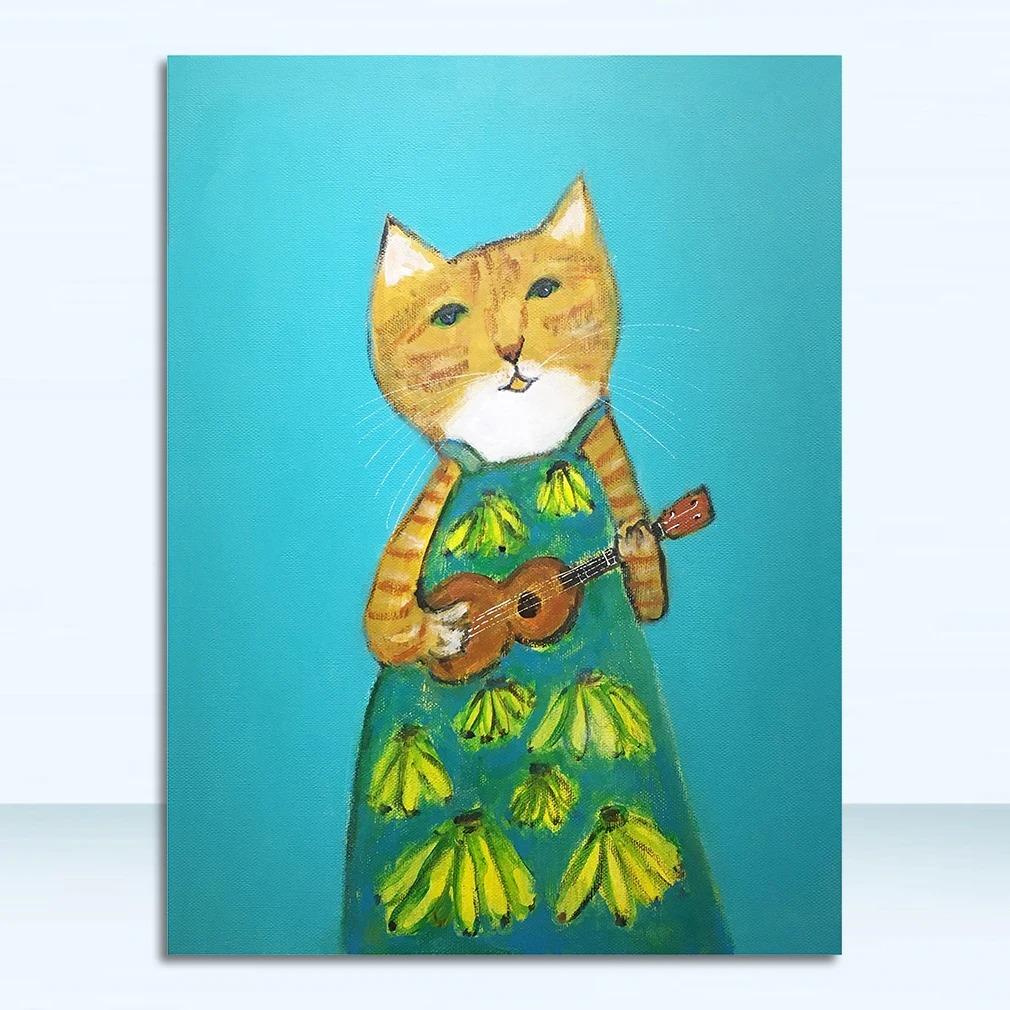Wall Art Pictures For Living Room Kid's Bedroom Nursery Cuadros Home Decor Cartoon Cat Posters And Prints Canvas Oil Painting