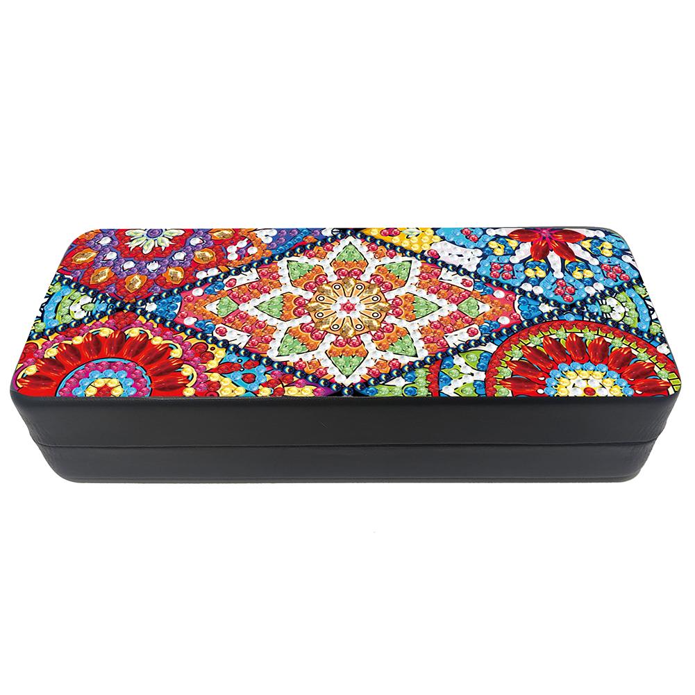 Eule Diamant Malerei Brillenetui Strasssteine Sonnenbrillen Aufbewahrungsbox PU Brillenhalter Etui für Erwachsene Anfänger