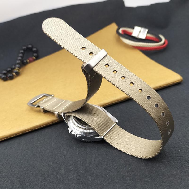 High-End NATO One-Piece Nylon Watch Strap - Canvas Woven, Sizes 18/20/22/24.