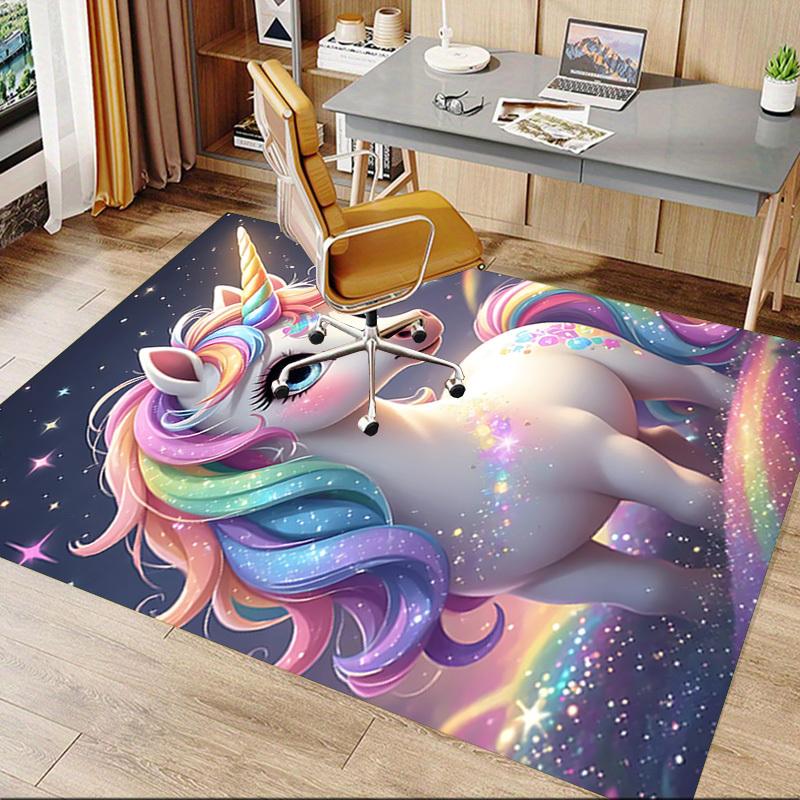 1pc Unicorn Fantasy Carpet Anti Slip Polyester Floor Mat for office.Bedroom