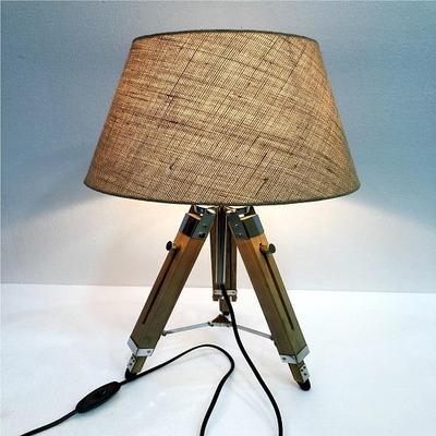 Lámpara de Escritorio Trípode de Madera Decoración del Hogar para Dormitorios Salas de Estar Lámpara de Mesa Acabado Natural Decoración del Hogar