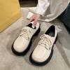 Fashion Women's Flats Autumn Platform Single Shoes Fashion Lace Up Shallow Chunky Heel Mary Jane Shoes for Women Student Dress Pumps