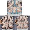 Bohemian Floral Dress With 3d Pattern And Lantern Sleeves For Casual And Beach Wear