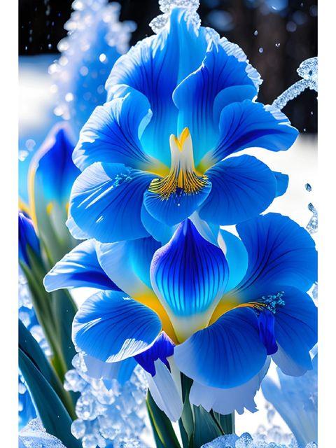 New Arrivals 5d Diamond Painting Blue Red Iris Diamond Art Flowers Embroidery Diamond Mosaic Full Cross Stitch Home Decor