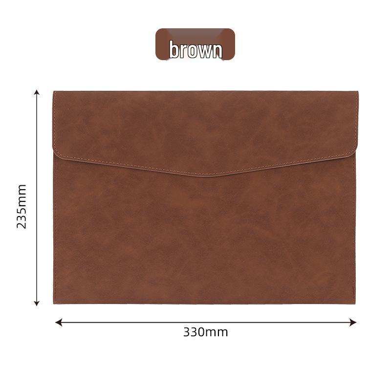 A4 Leather Document File Folder with Custom Logo for Business Receipts and Storage