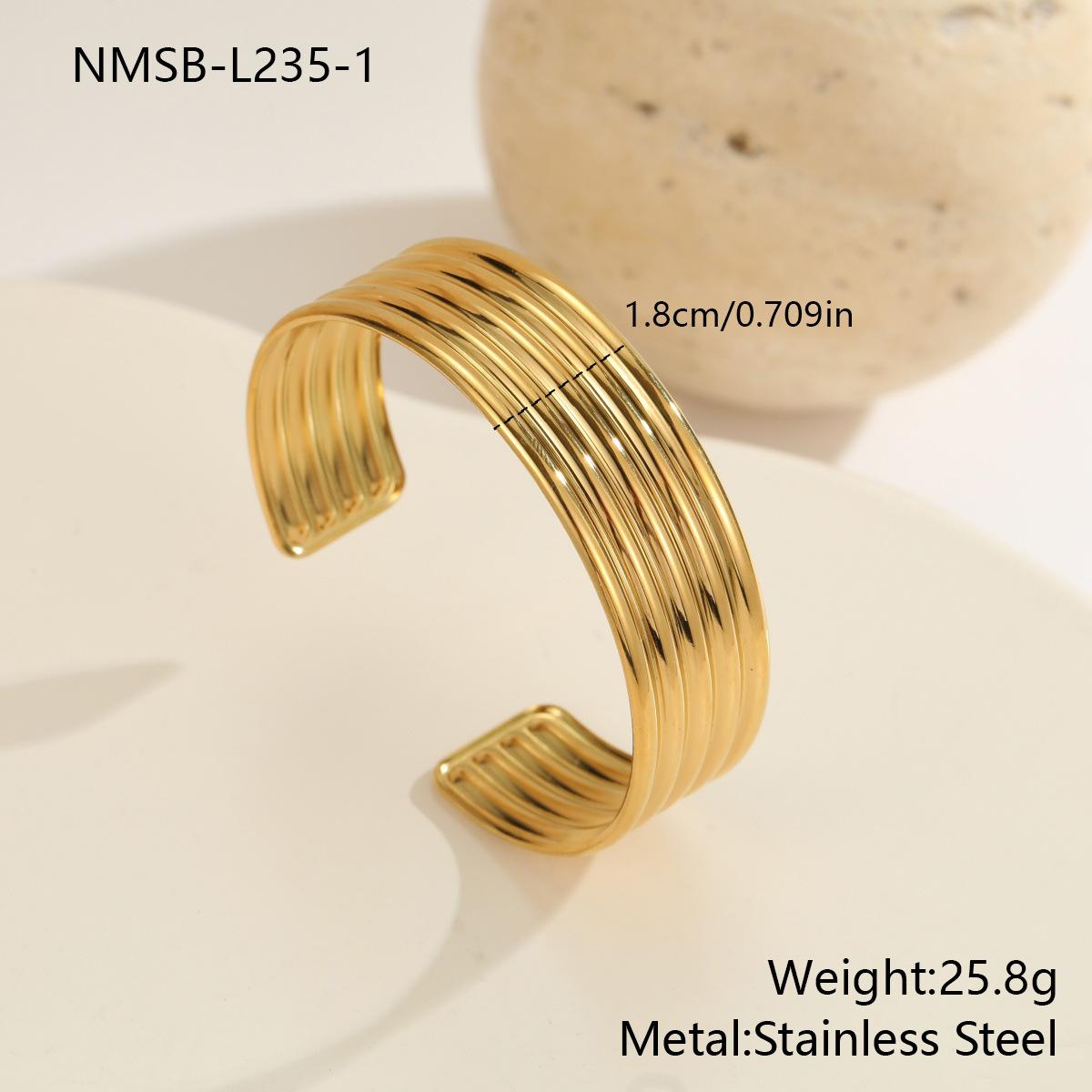 GEMCHIC Women s Luxury Gold Plated Cuff Bracelet Open Bangle with Rhinestone Geometric Design Stainless Steel Jewelry