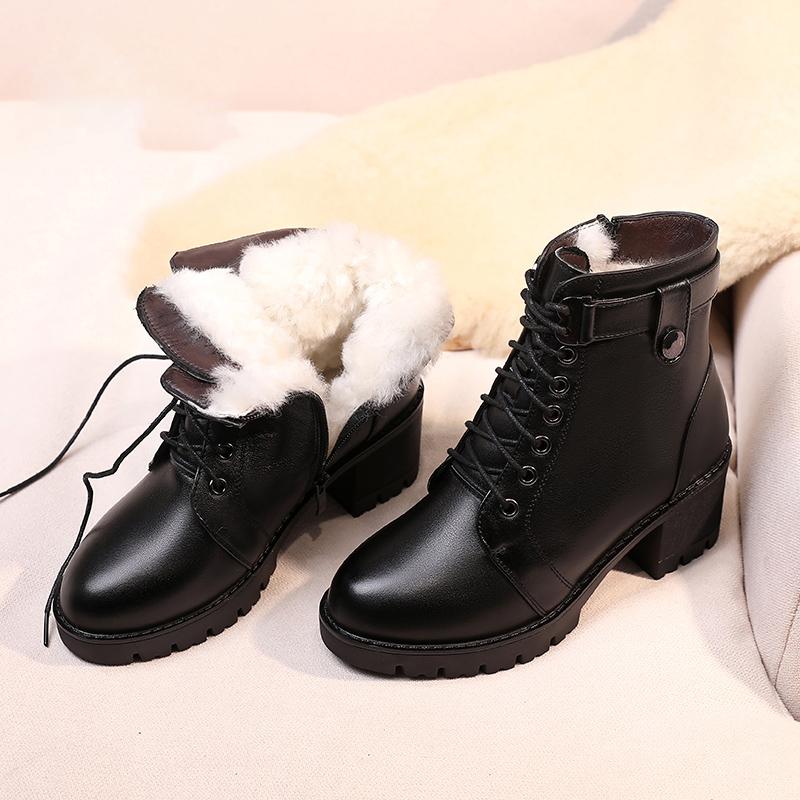Fashion AIYUQI Winter Shoes Boots Women 2025 New Genuine Leather Women Booties Wool Non-slip British Style Ankle Boots Women