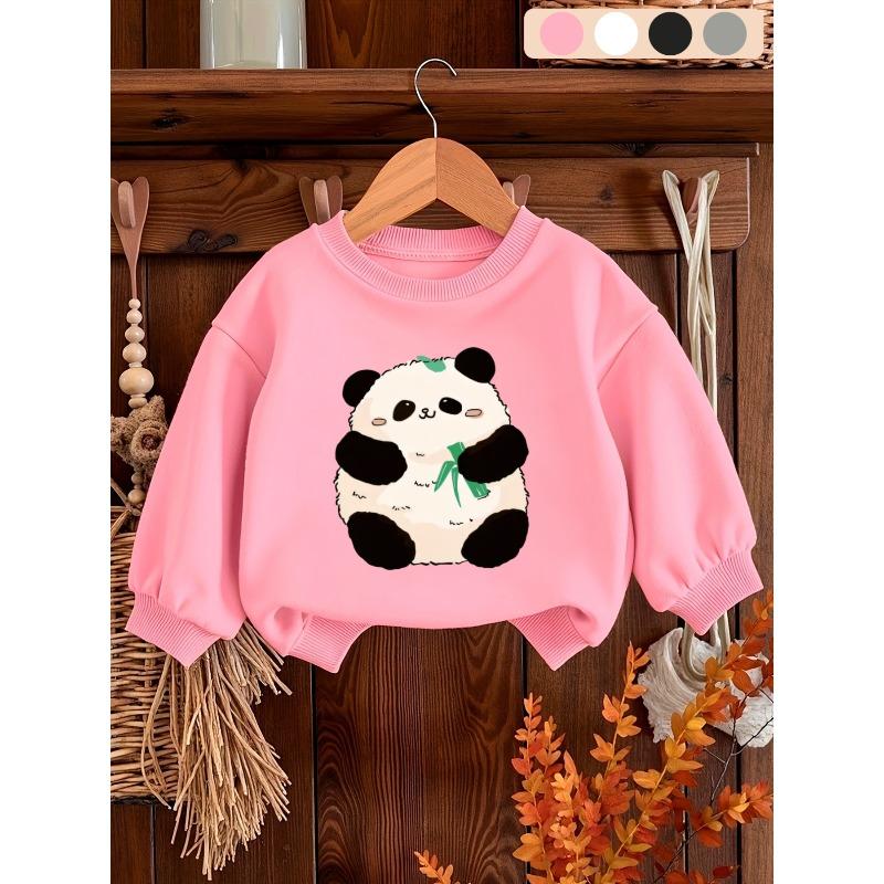 European Sizes Cute Print Pattern Easy Sweet Baby Kid Spring Lightweight Round Neck Sweatshirt