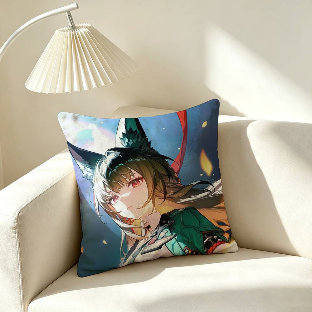 H-Hoshimi Miyabi Zenless Zone Zero Pillow Case Square Double-Sided Sofa Cushion Cover Bedroom Bedside Pillow