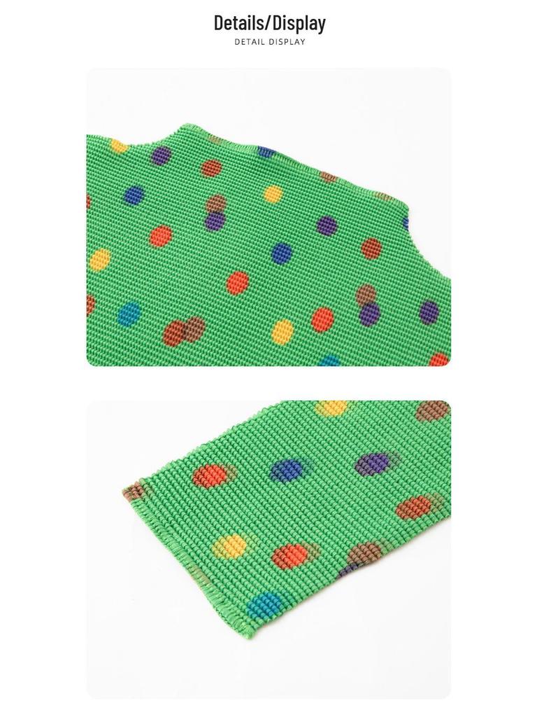 Miyake Dam 2026 Vår Tryckt Veckad Långärmad Hög Krage Smal T-shirt