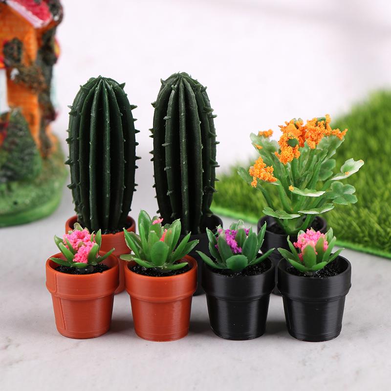 5ks 1:12 Simulační rostlina domečku pro panenky Model v květináči Miniaturní domeček pro panenky Zahrada Domácí ozdoby Dekorace na mikro scénu Hračky