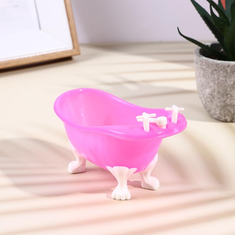 Dollhouse Miniature Furniture Mini Bathtub Tub Model Toy Simulation Bathroom Accessories Kids Pretend Doll House Decor Toy