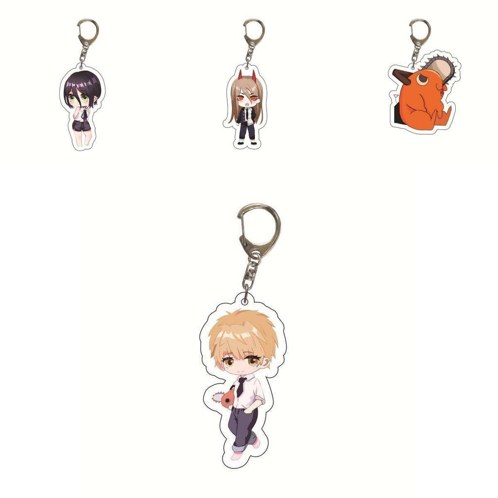 Chainsaw Man Acrylic Keychain Double Sided Printing Cartoon Character Bag Pendant