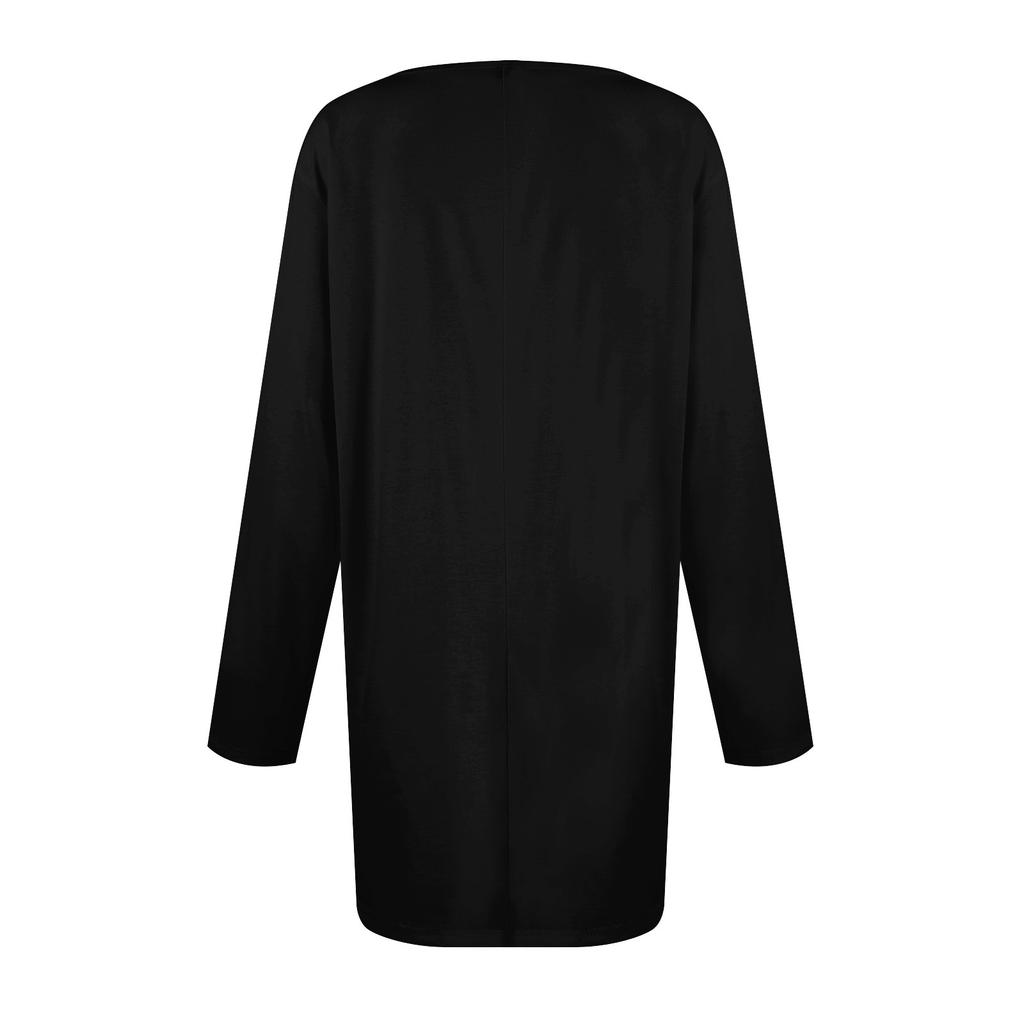 Women's Fashion Large Size Round Neck Long Sleeve Casual Color Loose Pullover Top