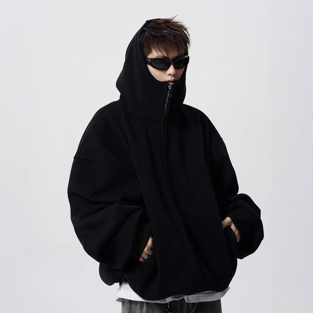 Unisex Heavyweight Patchwork Hooded Sweatshirt - Trendy Spring/Autumn Velvet Jacket