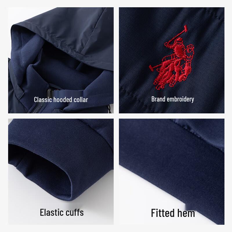 U.S. Polo Assn. Men's Hooded Business Casual Thickened Cotton Jacket