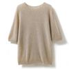 Cashmere Mulberry Silk Korean Style Crew Neck Short-Sleeved Loose Sweater for Spring and Autumn