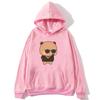 Red Flower From Panda BuBu To Bear DuDu Hoodie Cute Baby Bears Sweatshirts Couple Clothes Women's Streetwear