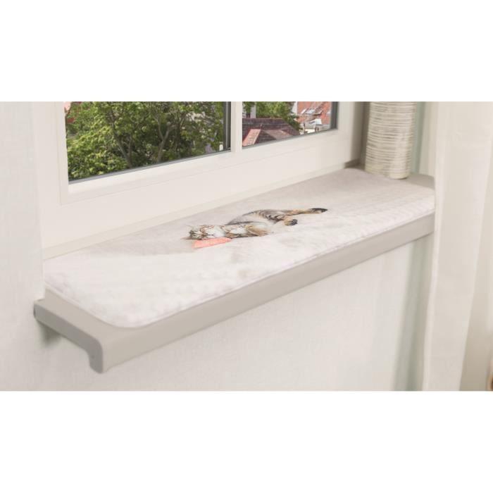 TRIXIE Matelas Nani Pour Les Rebords De Fenêtre - 90x28cm - Gris - Pour Chat