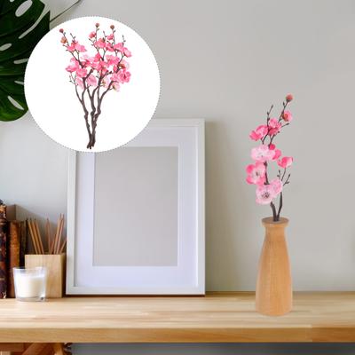3Pcs Fake Plum Blossom Branches Lifelike Silk Wintersweet Stems No Water Needed All Season Faux Flowers for Garden Indoor