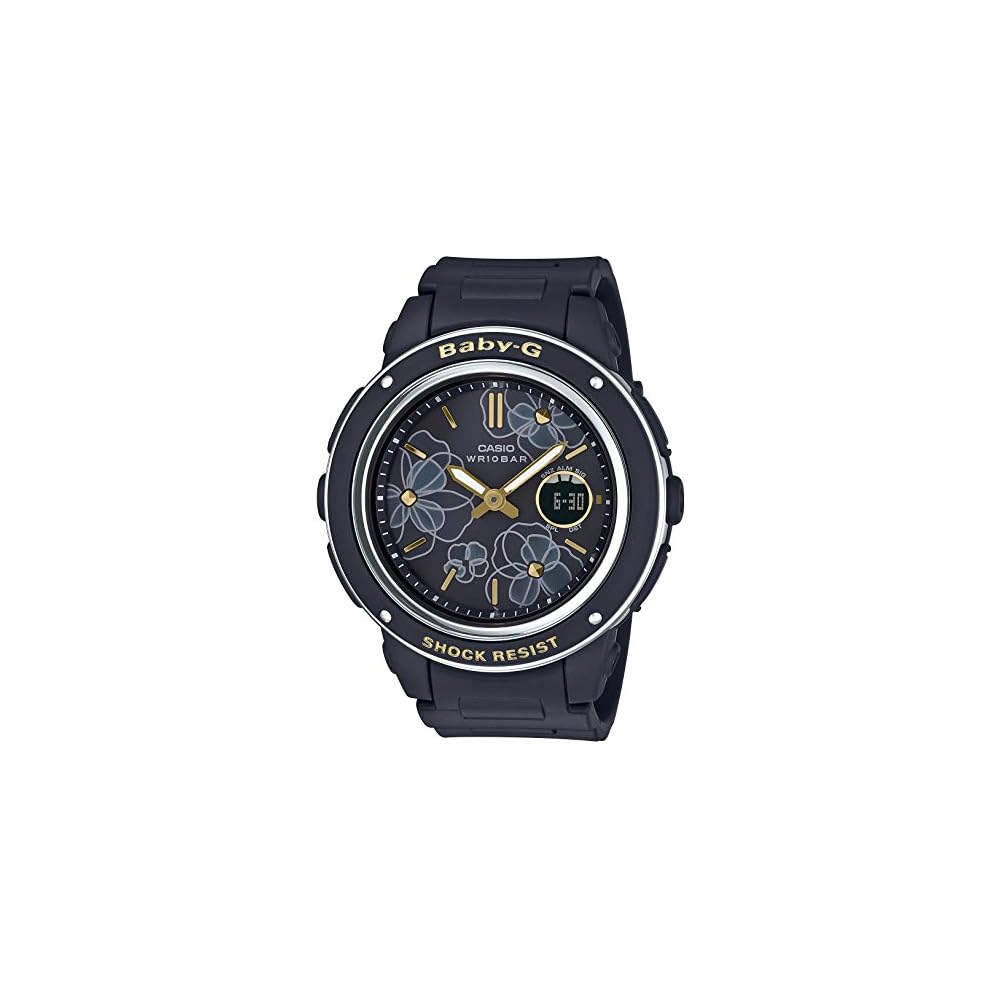 Casio Baby-G Floral Dial Series BGA-150FL-1AJF Women s Watch Black Resin Band Water Resistant