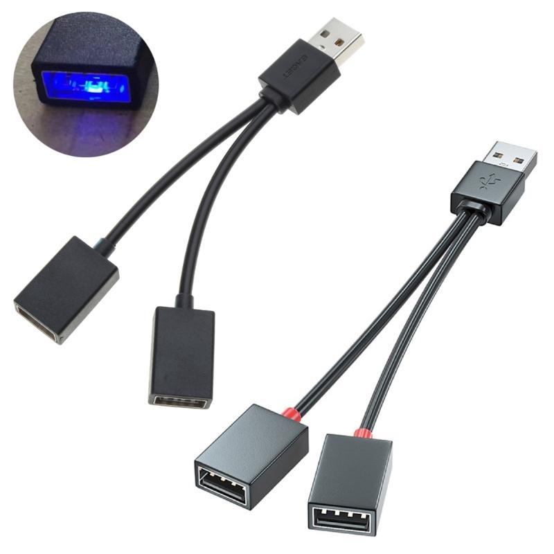 USB Splitter Cable 1 Male Plug To 2 Female Socket USB Extension Line Charging Cord Power Adapter Converter Splitter
