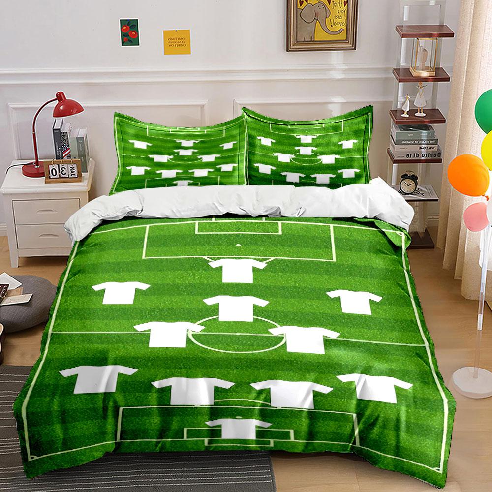 Soccer Field with Jerseys. Bedding Sets Duvet Cover Sets Duvet Covers Pillowcases(1 * Duvet Cover 2 * Pillowcases Without Duvet Insert)