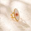 Geometric Summer Transparent Ring Stainless Steel Open Ring Retro Eternal Flower Ring  Couple