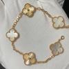 Nuova Versione Bracciale Quadrifoglio Cinque Fiori Agata Rossa Naturale Madreperla Bianca Bracciale da Donna Bracciale Laser