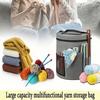 Round Barrel Yarn Bag, Large Capacity Crochet Hook Organizer For DIY Knitting