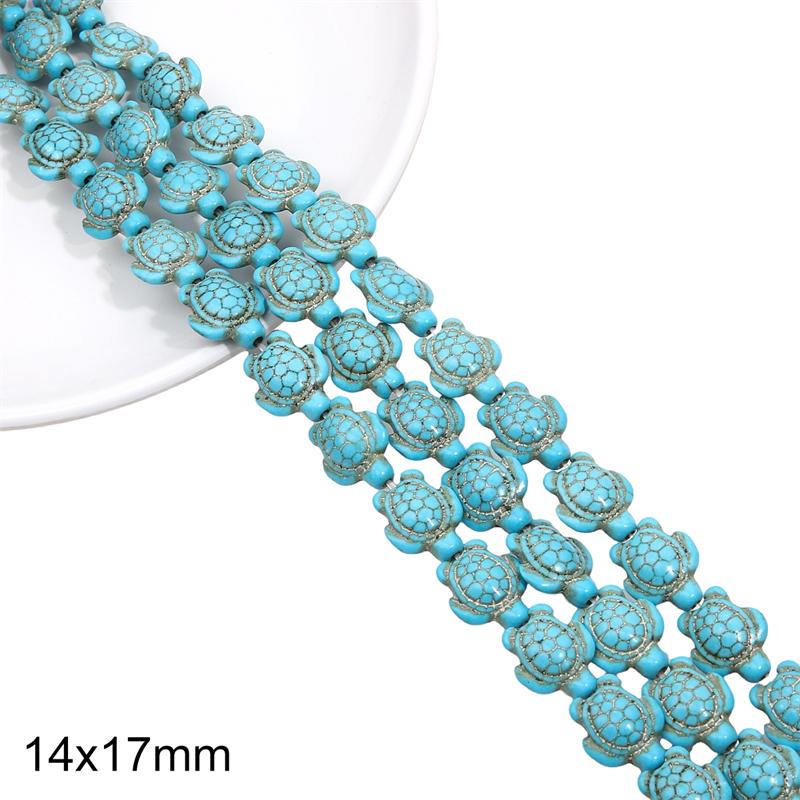 

1 нитка 38 см блакитний бірюзовий камінь ланцюжок Шарм бісер ланцюжок DIY браслет намисто виготовлення ювелірних виробів 14x17mm 24pcs 1Str/bag