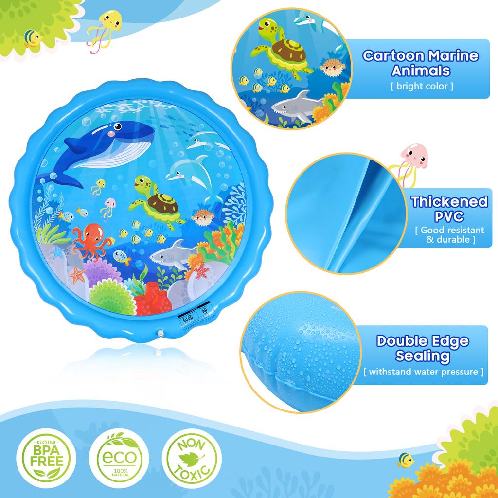 Round Water Mat Buy 1 Pc Durable Round Mat Water Mat Water Play Pad for Backyard ...