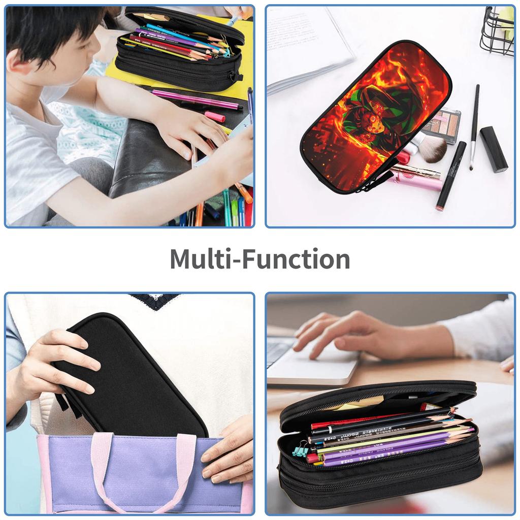 Custom Demon Slayer Large Capacity Bags for Child shounen manga School Pencil Bag for Boys Gilrs Kids