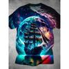 T-shirt da uomo a maniche corte con girocollo e stampa 3D, taglie forti, T-shirt casual estiva