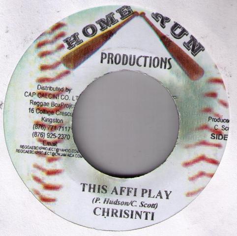 

7inch Record CHRISINTI - This Affi Play NONE Home Run Produc 2003 Jamaica Reggae, Ska & Dub Used