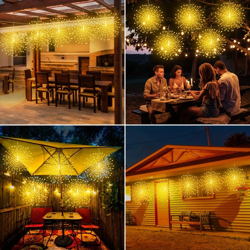 180-450LEDs Solar Star Burst Ball Lights, Remote Control 8 Modes Adjustable Hanging Copper Wire Firework Lights, for Yard Light