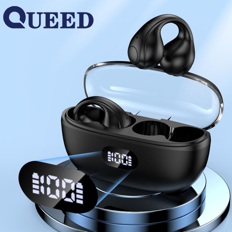 Căști Bluetooth fără fir 5.3 Afișaj digital Clip-on pentru ureche Căști Bluetooth fără fir fără ureche Căști cu durată de viață super lungă a bateriei